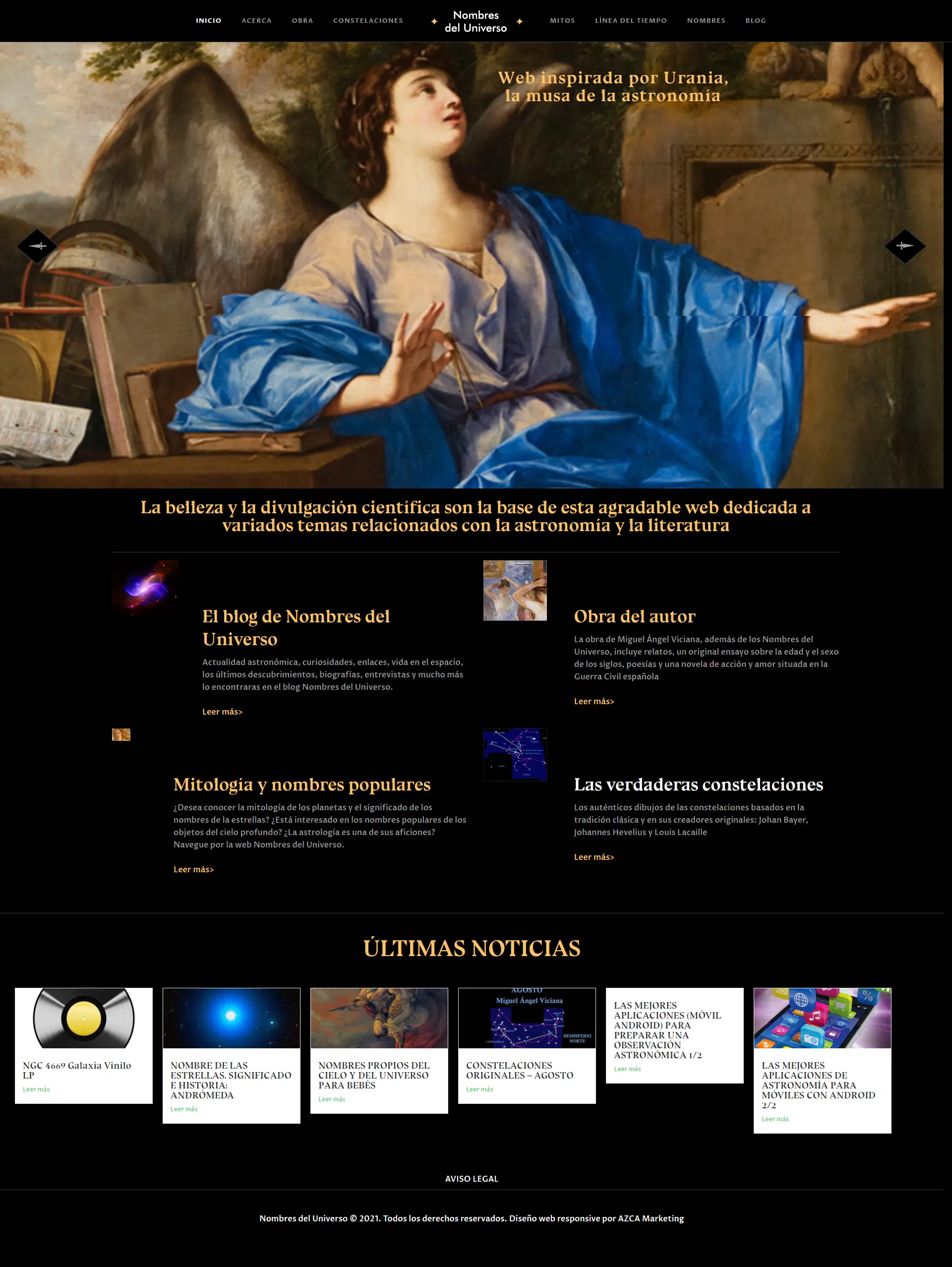 Diseno Web Nombres del Universo