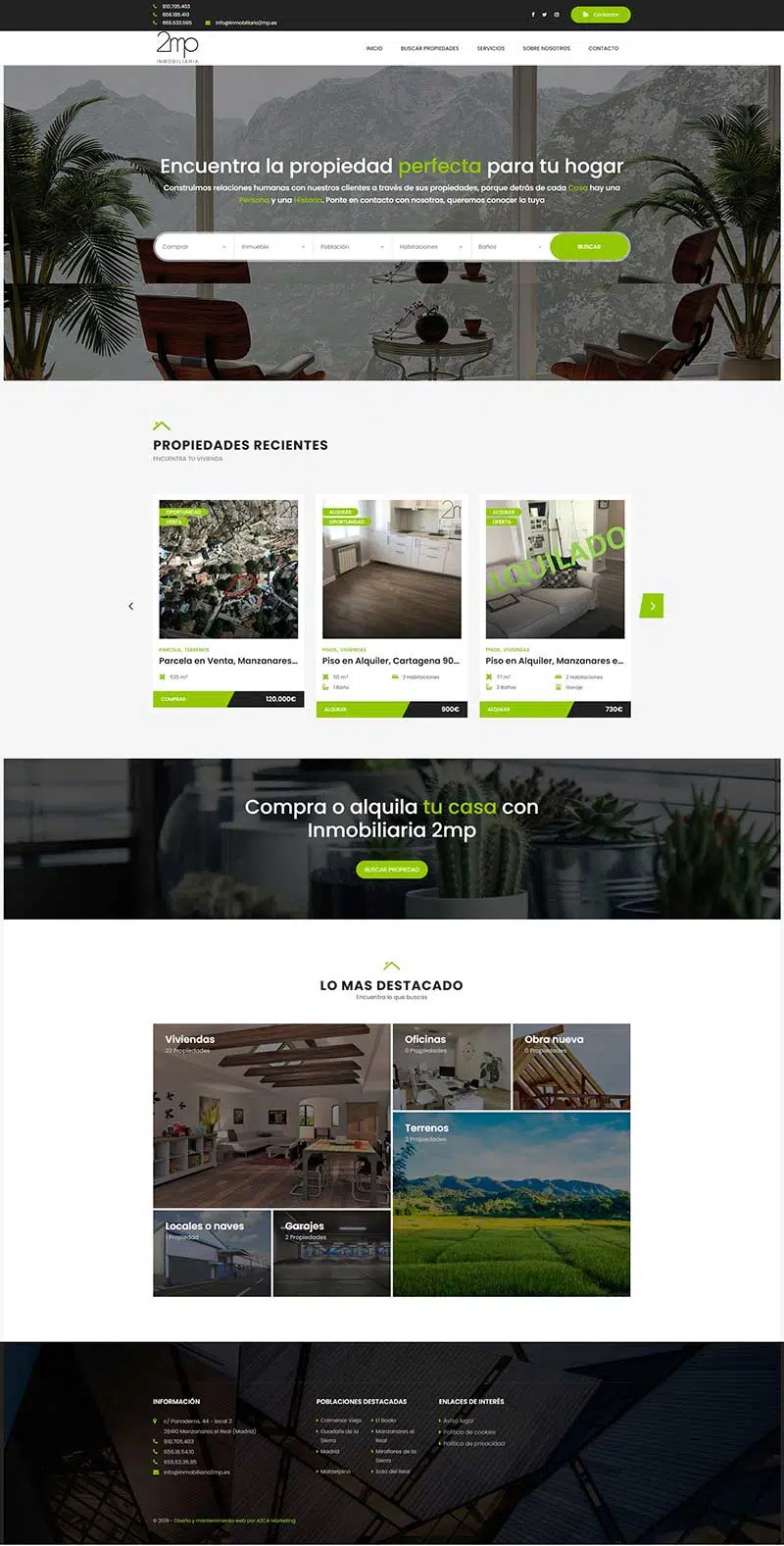 diseño pagina web inmobiliaria 2mp