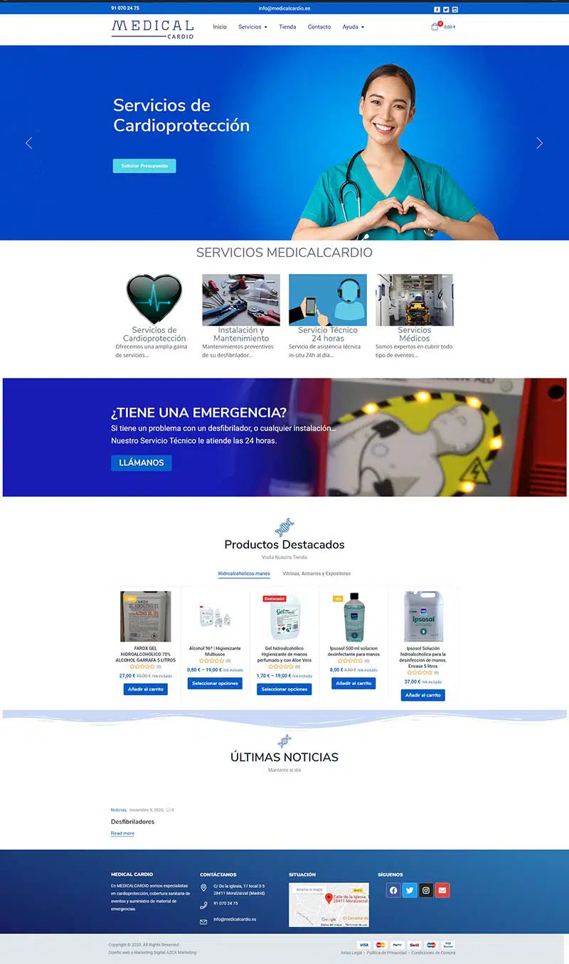 diseño pagina web medical cardio y marketing digital